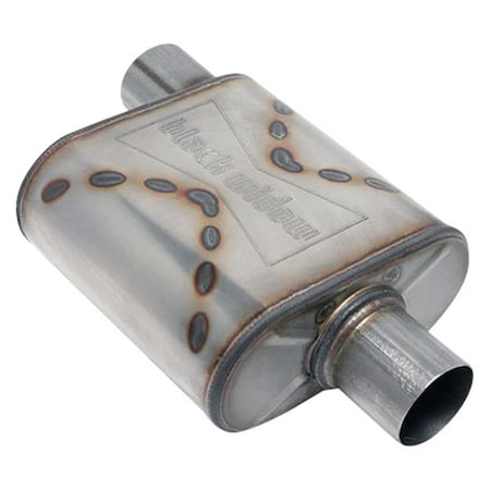 Black Widow Exhaust Race Venom Oval Exhaust Muffler with 3 in. Offset BWEBW0010-P